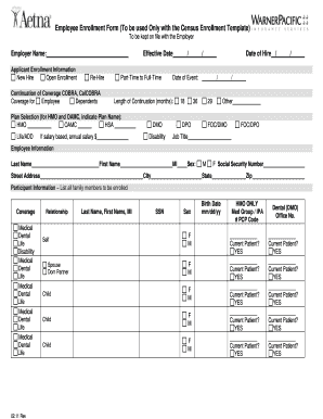 California Employee Enrollment Form
