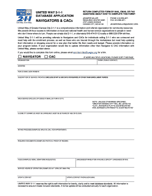 United Way 2-1-1 Navigator and CAC Resource Application