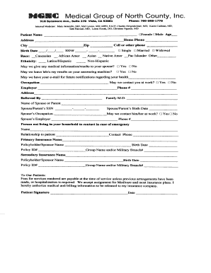 Confidential Health History Questionnaire