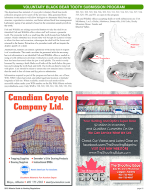 Alberta Black Bear Tooth Submission Form