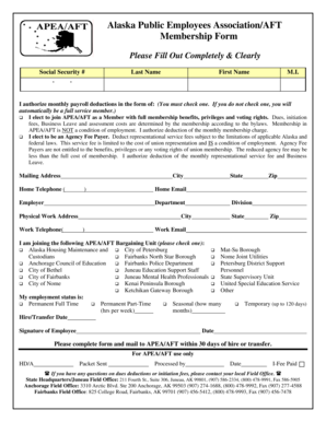 Alaska Public Employees Association Membership Form