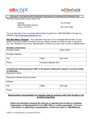 Medicare Prescription Drug Coverage Determination Request