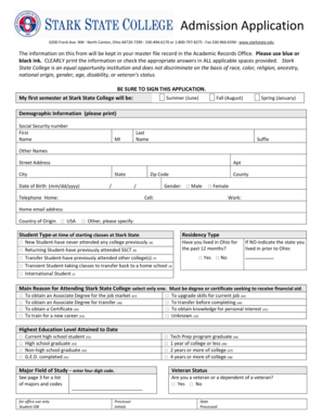 Stark State College Admission Application