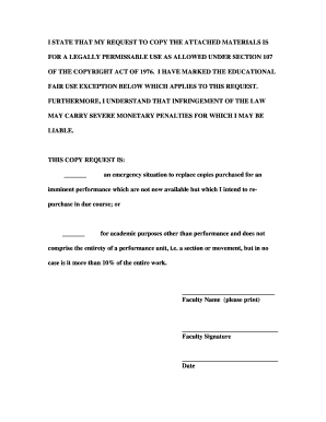 Copyright Fair Use Request Form