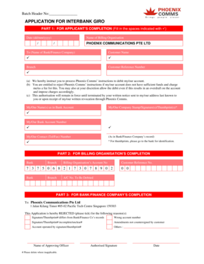 Interbank Giro Application Form