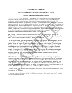 Consumer Disclosure and Authorization Form