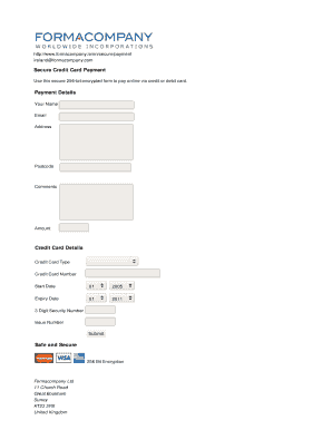 Secure Credit Card Payment Form