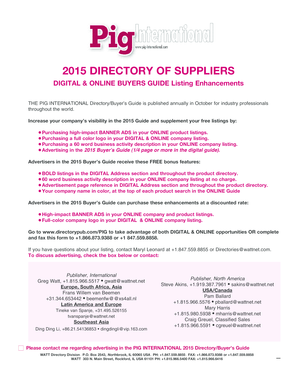 2015 Directory of Suppliers Listing Enhancements