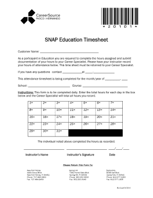 SNAP Education Timesheet
