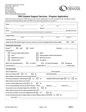 Project sample pdf for students - TRIO Program Application - Community College of Denver - ccd