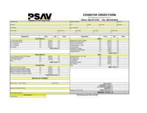 Exhibitor Order Form