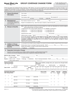 Group Coverage Change Form