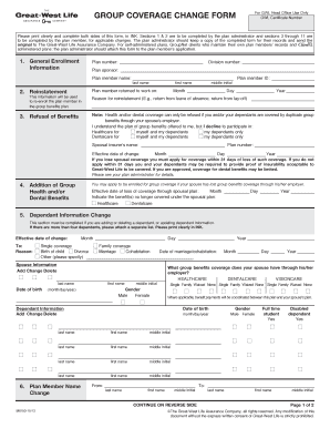 Group Coverage Change Form