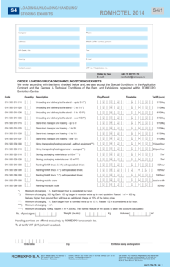 Exhibit Handling Order Form