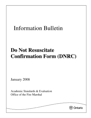 Information Bulletin Do Not Resuscitate Confirmation Form (DNRC) - laservices