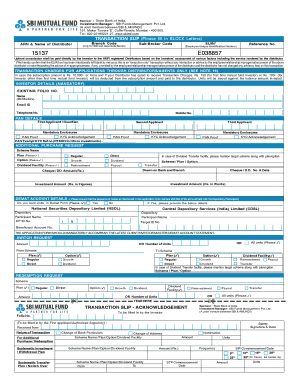 SBI Mutual Fund Transaction Slip