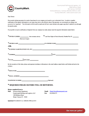 Countrymark Payment Notification Form