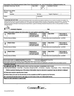 Prescription Drug Reimbursement Claim Form
