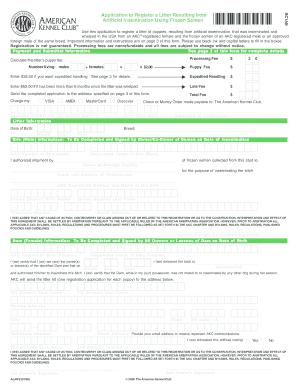 AKC Litter Registration Form