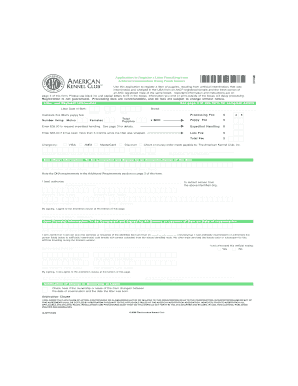 AKC Litter Registration Form
