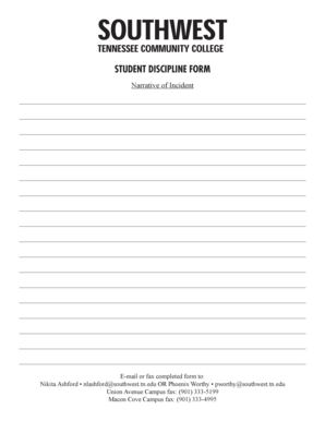 Student Discipline Form