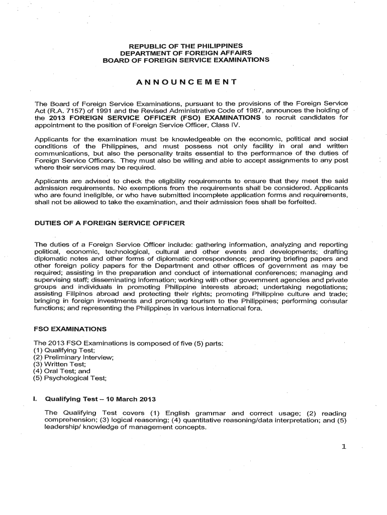 Fillable Online ANNOUNCEMENT - Consulate General of the Philippines Fax ...