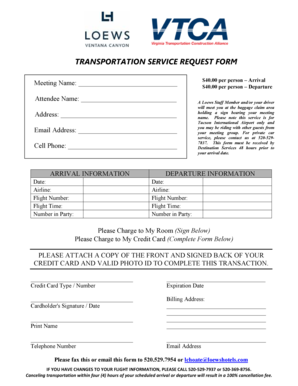 Transportation Service Request Form