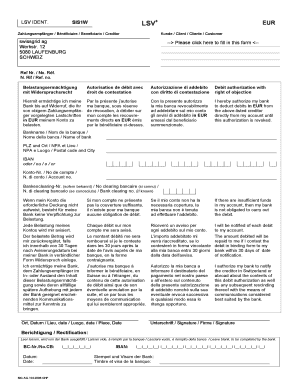 Swissgrid Debit Authorization Form