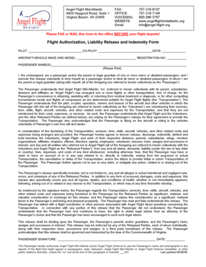 Flight Authorization and Liability Release Form