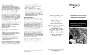 Walgreens Mail Service Prescription Refill Form