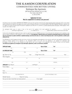 Application For Lease