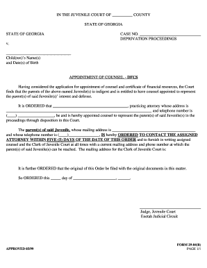 Georgia Juvenile Court Appointment of Counsel