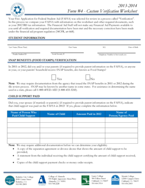 2013-2014 Custom Verification Worksheet
