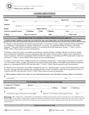 Course Repetition Approval Form