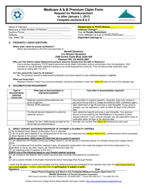 Medicare A & B Premium Claim Form