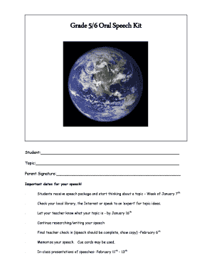 Grade 5/6 Oral Speech Kit