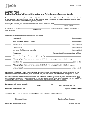 Student Website Consent Form