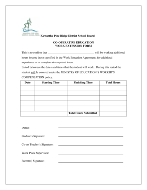 Co-op Work Extension Form