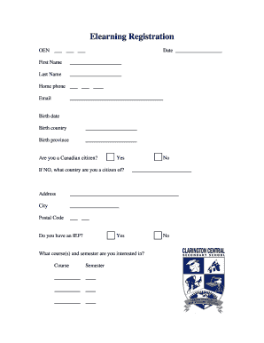 E-Learning Registration Form