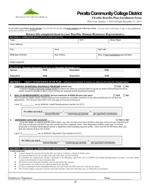 Peralta Community College District Flexible Benefits Plan Enrollment Form