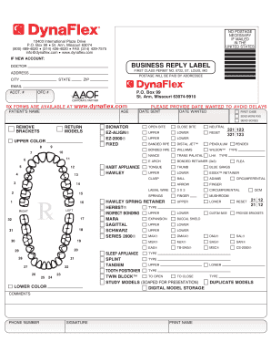 Dynaflex Orthodontic Order Form