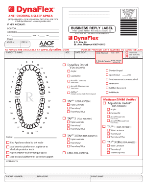 DynaFlex Orthodontic Appliance Order Form