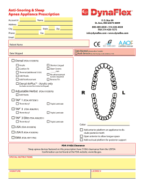 Dorsal AirPlus Sleep Appliance Prescription Form