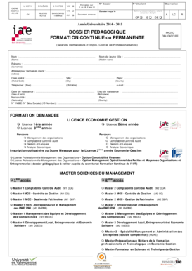 Formulaire de Candidature Universitaire Française