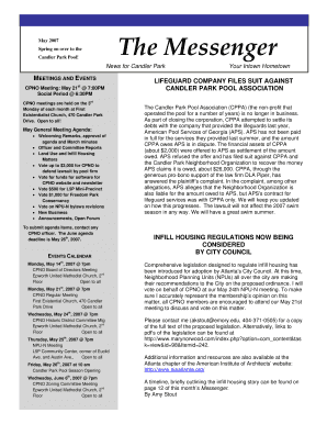 The Messenger May 2007 Spring on over to the Candler Park Pool