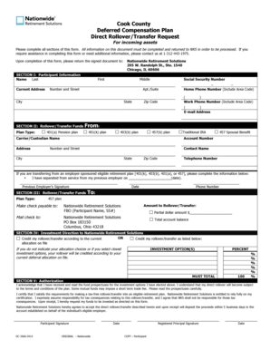 Cook County Deferred Compensation Plan Rollover Request