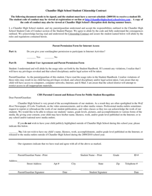 Chandler High School Student Citizenship Contract