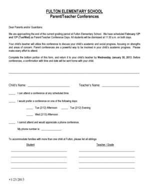 parent conference template