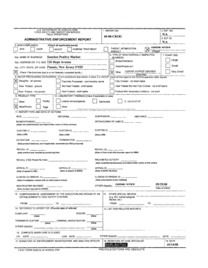 USDA FSIS Administrative Enforcement Report