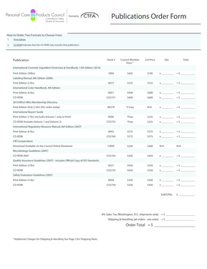 Publications Order Form